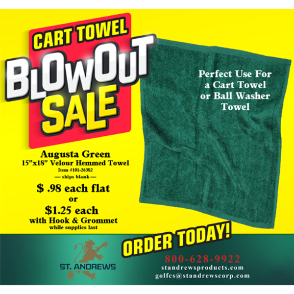 Augusta Green Cart Towels